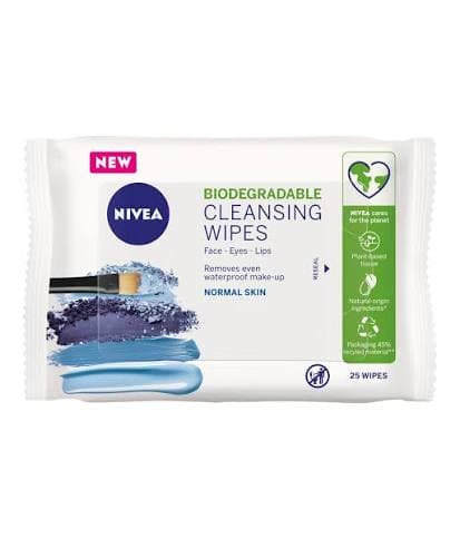 NIVEA Biodegradable Cleansing Wipes, Plant-Based Face Wipes, 25 Wipes - image 3